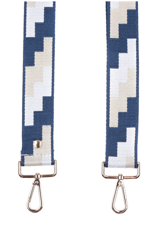 Navy & Stone Geometric Purse Strap