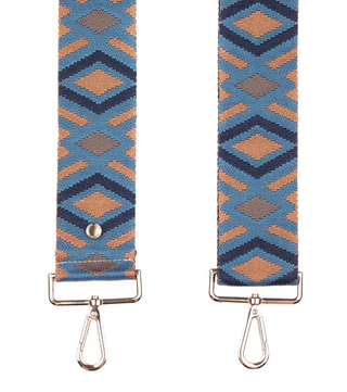 Blue & Tan Diamond Purse Strap