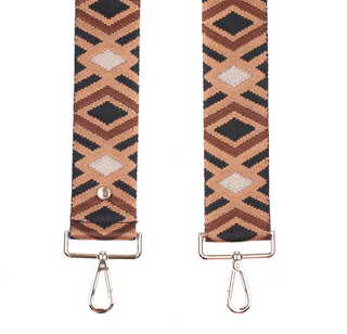 Tan & Black Diamond Purse Strap