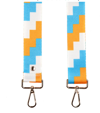 Blue & Orange Geometric Purse Strap