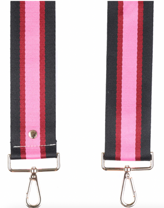 Black & Pink Stripe Purse Strap