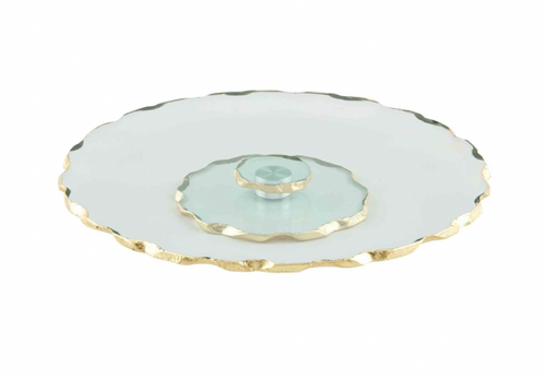 Gold Edge Glass Lazy Susan