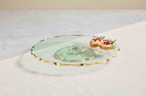 Gold Edge Glass Lazy Susan