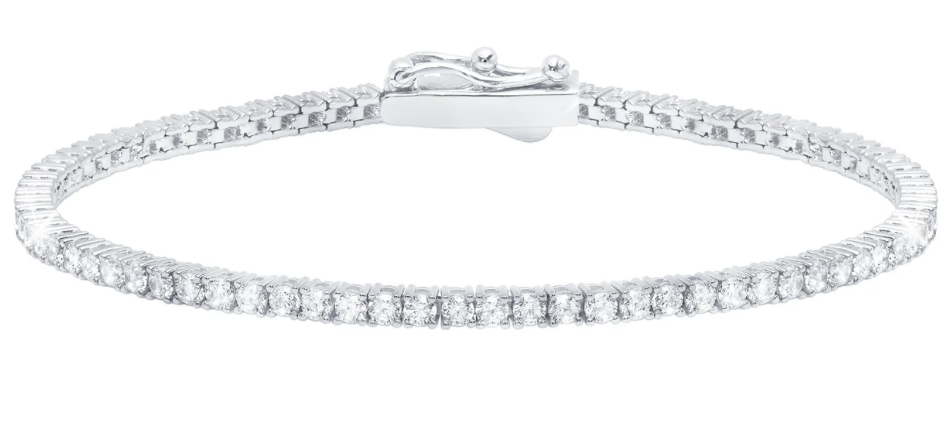 Classic Small Brilliant Tennis Bracelet Finished in Pure Platinum