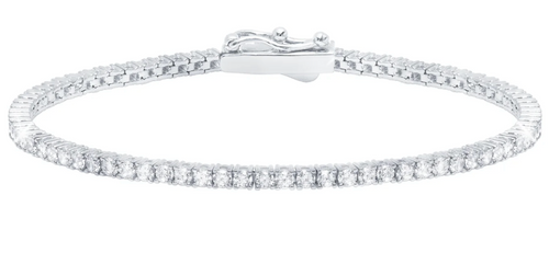 Classic Small Brilliant Tennis Bracelet Finished in Pure Platinum