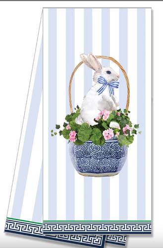 Easter Bunny Basket Tea Towel