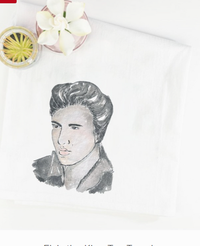 Elvis the King Tea Towel