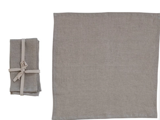 Stonewashed Linen Dinner Napkins, Set of 4