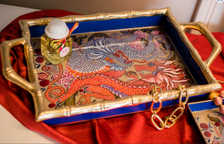 Dragon Enameled Chang Mai Tray