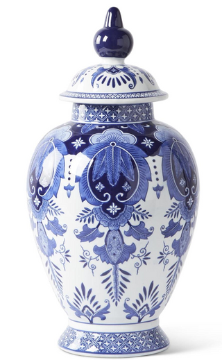 Blue & White Chinoiserie Lidded Ginger Jar