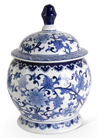 Blue & White Lidded Ginger Jar