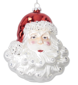 Glass Santa Head Ornament