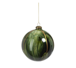 Shiny Green Water Color Glass Ornament