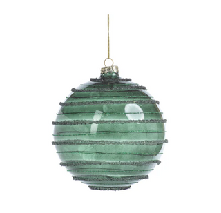 Green Striped Beaded Ornament