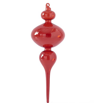 Transparent Red Finial Glass Ornament