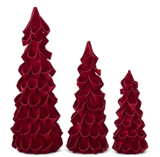 Red Velvet Ribbon Cone Trees