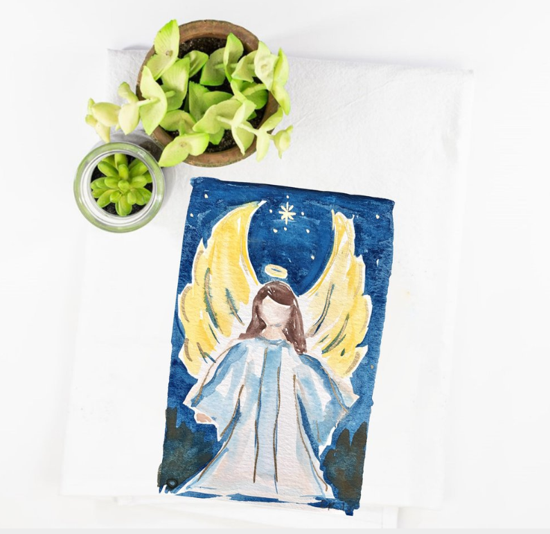 Good Tidings Angel Tea Towel