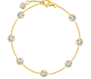 Large Bezel Set Anklet in Gold