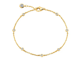 Small Bezel Set Anklet in Gold