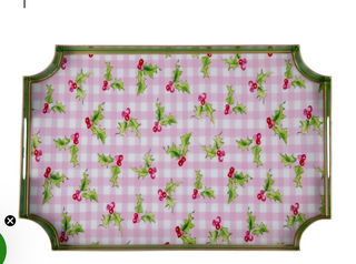 Holly Berry Enameled Jaye Tray