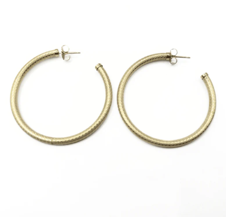 Bali 14k Gold-Filled Patterned Post Hoops