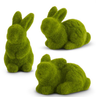 Green Mossy Flocked Bunny