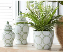 Green and White Ceramic Pots