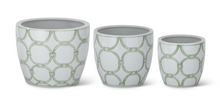 Green and White Ceramic Pots