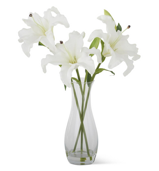 Real Touch Lily in Glass Vase