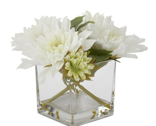 Real Touch Dahlia in Glass Vase