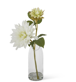 Real Touch 2 Bloom Dahlia in Glass Vase