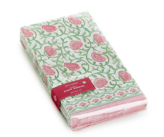 Floral Block Print Paper Dinner Napkins