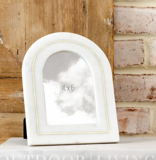 Marble Frame with Brass Inlay