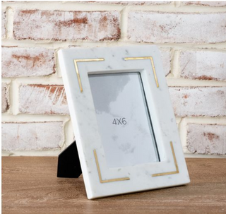 Marble Frame with Brass Inlay