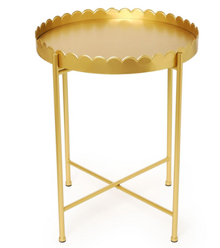 Scalloped Edge Round Accent Table
