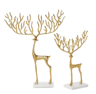 Golden Reindeer Sculptures