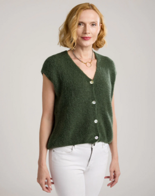 Alessia Knit Vest- Emerald Green