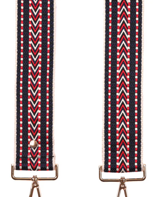 Red and Navy Tribal Purse Strap