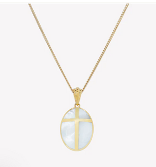 Mother of Pearl Cross Pendant Necklace