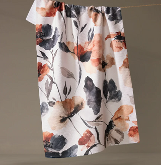 Geometry - Moody Poppy Tea Towel