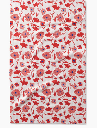 Geometry - Carmine Tea Towel