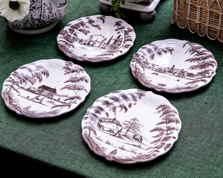 Country Estate Party Plate Set of 4 - Flint Grey