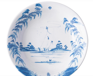 Country Estate Delft Blue Kite Flyers Serving Bowl