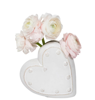 Berry and Thread Whitewash Heart Vase