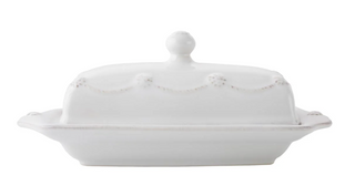 Berry and Thread Whitewash Butter Dish