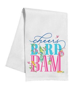 "Cheers Bird Bam" Mahjong Kitchen Towel