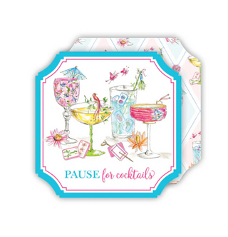 "Pause for Cocktails" Mahjong Coaster