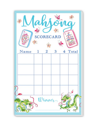 Mahjong Scorecard Butterflies & Dragons Large Notepad