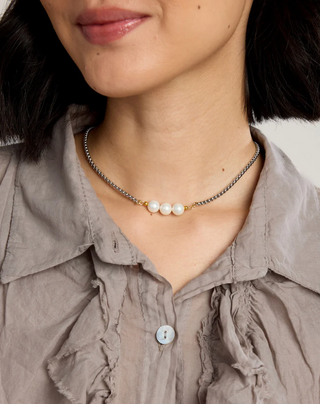 Shelby Tri-Pearl Necklace