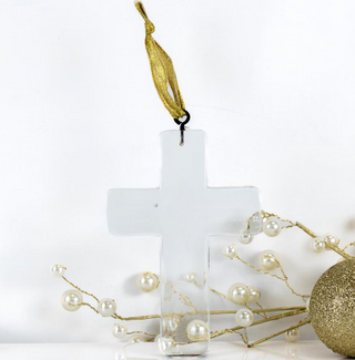 Cross Glass Ornament